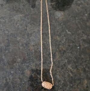 Kendra Scott Gold Necklace Witha Pinkish Stone